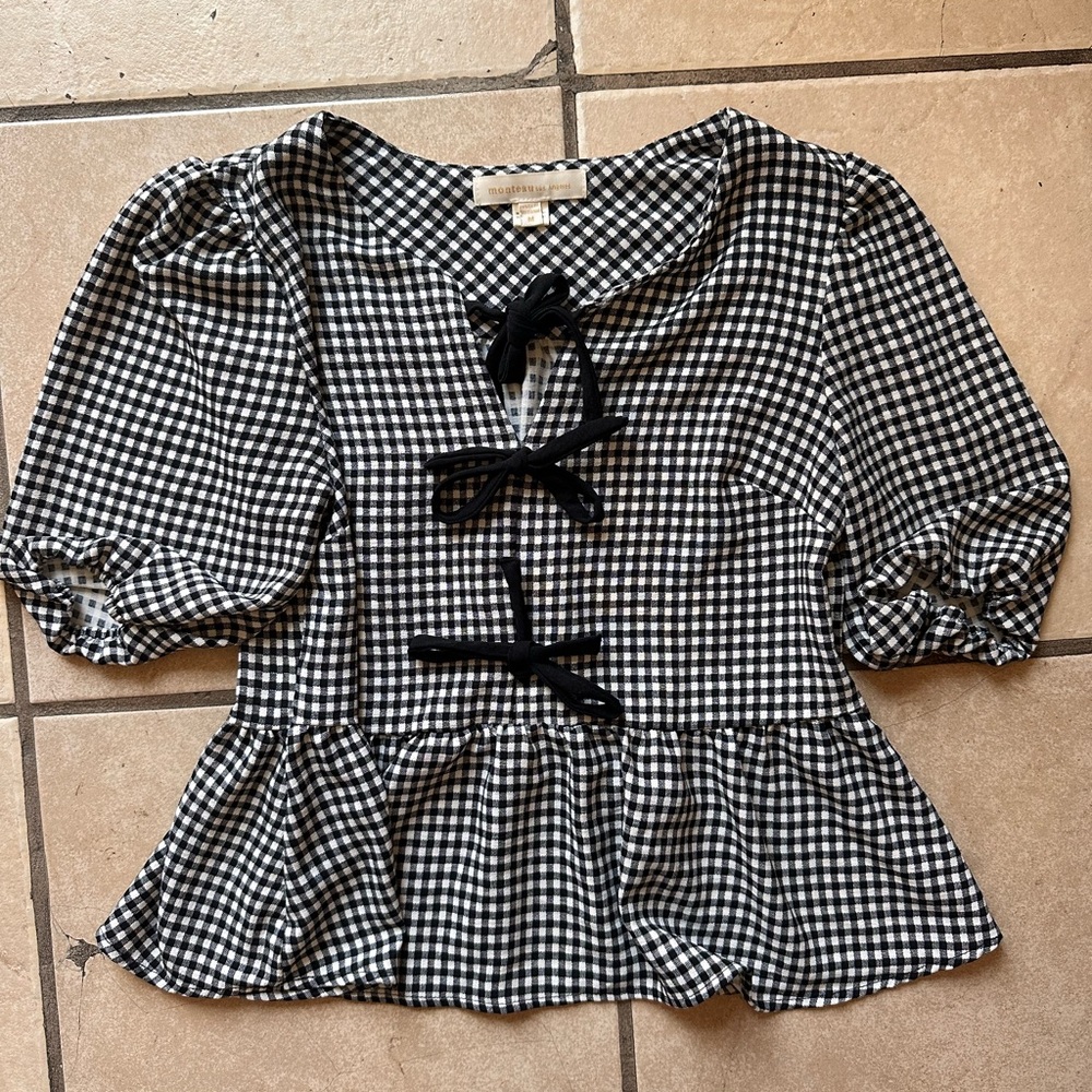 Black and White Gingham Blouse